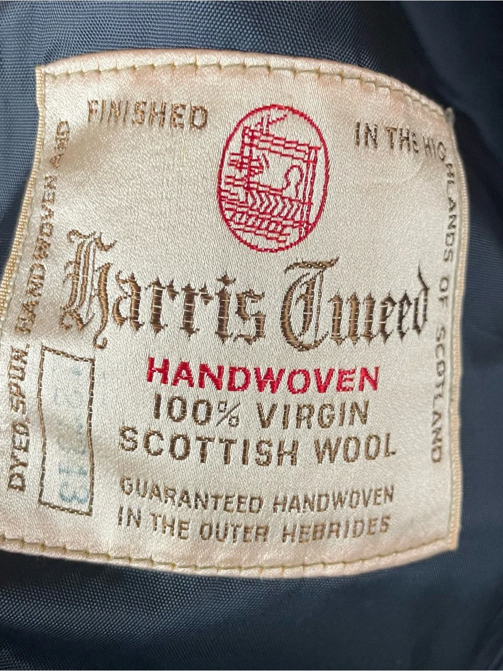 Vintage Harris Tweed Blazer 40 1960s Union Tag Virgin Wool Partially Lined